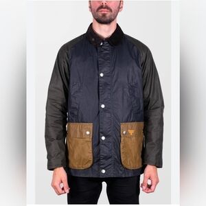 Barbour Men's Navy and Olive Field Jacket